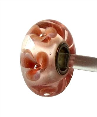 Trollbeads Womens Universal Unique Bubble Flower Bead Charm In Peach