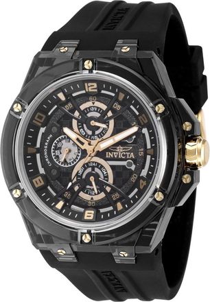 Invicta Racing 48807 Heren Horloge - Quartz Uurwerk - Plastic met zwarte Wijzerplaat - 46mm