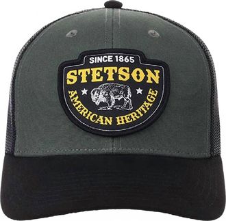 Stetson American Heritage Patch Snapback Six Panel Cap In Green/black