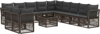 vidaXL Conjunto De Sof&aacute;s De Jard&iacute;n 12 Uds. Gris Rat&aacute;n Sint&eacute;tico Vidaxl