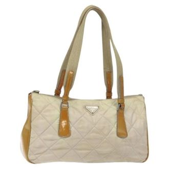 Prada Pre-owned Nylon prada-bags - Dames - Pre-owned - Beige - Maat: ONE Size Nylon