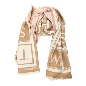 Twinset Accessoires, Dames, Beige, ONE Size, Polyester, Jacquard Stole