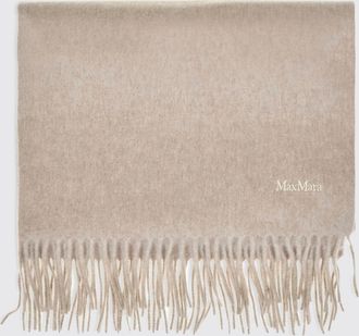 Max Mara Beige Pure Cashmere Scarf with Fringe Trim