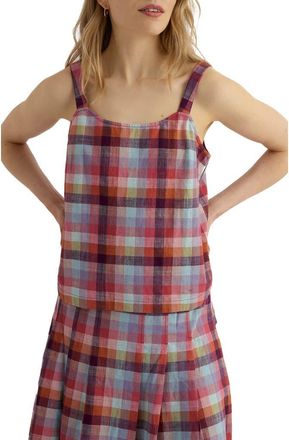 Seasalt Cornwall Hares Tail Check Organic Cotton Tank in Kammdro Multi at Nordstrom, Size 14