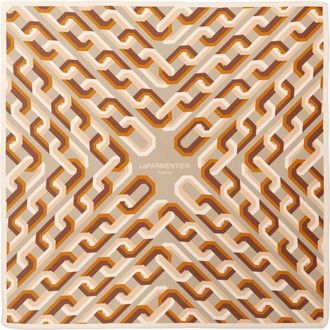 Le Parmentier Kettingmotief Bandana Zijden Sjaal - Dames - Zijden sjaals - Beige - ONE Size - Accessoires