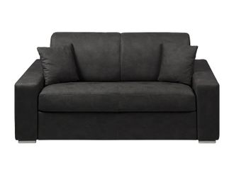 Vente-Unique Vente-unique - Divano Letto 2 Posti A Ribalta In Tessuto Antracite - Larghezza Materasso 120 Cm Memory Foam - Spessore 22 Cm - Emir
