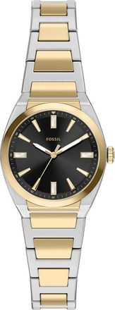 Fossil Small Everett Bracelet Watch, 27mm in Two Tone/black at Nordstrom
