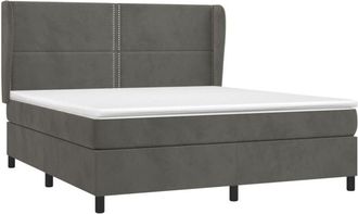 vidaXL Vidaxl - Cama Box Spring Con Colch&oacute;n Terciopelo Gris Oscuro 180x200 Cm