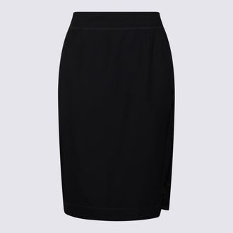 Maison Margiela Black And Blue Midi Skirt