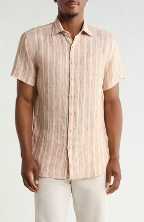 Rodd & Gunn Streamlands Linen Button-Up Shirt in Terracotta at Nordstrom Rack, Size Xx-Large