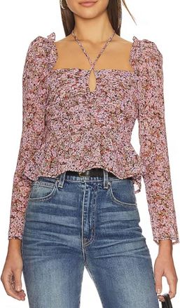 Astr Toni Top In Black Pink Floral