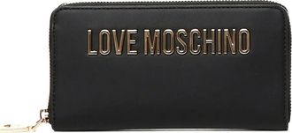 Love Moschino logo-plaque zip-around wallet - Black