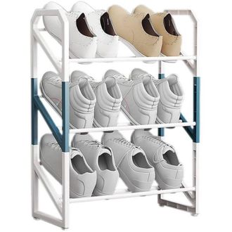 Trade Shop Trade Shop - Scarpiera Scaffale Organizer Salvaspazio A 3 Ripiani Scarpe Impilabile 53x45x18c