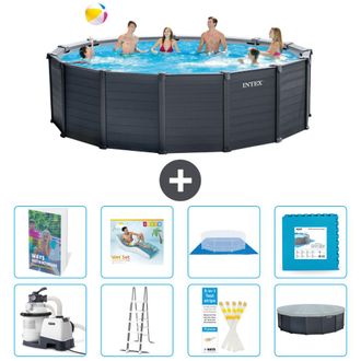 Intex Piscina Graphite Panel Redonda - 478x124 Cm - 9-piezas S651