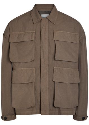 Mki Miyuki Zoku Crinkled Nylon Overshirt - Khaki - XL