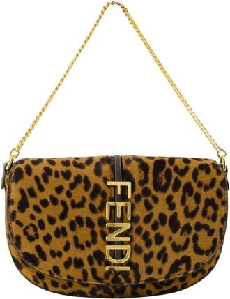 Fendi graphy Wallet On Chain - Dames - Schoudertassen - Bruin - ONE Size - Leer - Tassen