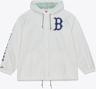 Mitchell & Ness Mens Mitchell & Ness White Boston Red Sox Yacht Rock Coaches Full-Snap Hooded Windbreaker Jacket at Nordstrom, Size Xxx-Large