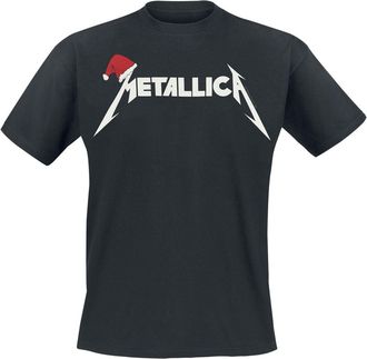 Metallica T Shirt Santa Hat Band Logo Official Mens Black XXL