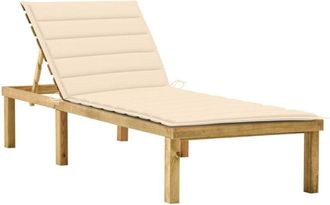 vidaXL Tumbona Con Coj&iacute;n Crema Madera De Pino Impregnada Vidaxl