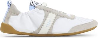 Chlo&eacute; White Blue Logo Sneakers