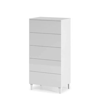 HOGAR 24 C&oacute;moda con 5 cajones blanco brillo. Medidas: 117x61x40 cm