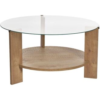 Calicosy Calicosy - Tavolino con 2 ripiani, di cui uno in vetro temperato &Oslash;75 cm - clara