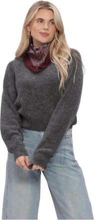 Y.A.S Johi Wolmix Trui - Dames - Ronde hals truien - Grijs - XL - Wol - Truien & Vesten