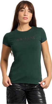 A|X Armani Exchange Mujer, Camisetas, Verde, Talla: L