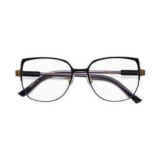 Etnia Barcelona Leonor Sleek Metal Cat-Eye Eyeglasses with Gold Accents