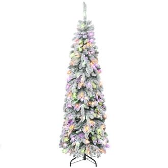 OEM &Aacute;rbol De Navidad Estrecho 180 Cm Con Luces Led Bicolores 11 Modos De Iluminaci&oacute;n Temporizador 540 Ramas Verde