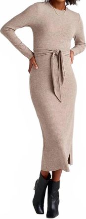 Splendid London Rib Knit Sweater Dress In Light Walnut Heather