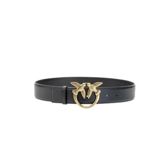 Pinko Love Birds Riem - Dames - Riemen - Zwart - L - Leer - Accessoires