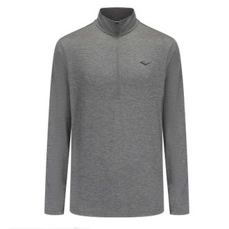 Everlast Heren-shirt met hoge kraag, normale pasvorm en lange mouwen (Houtskool mergel)