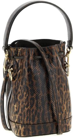 Fendi Womens Mon Tresor Bucket Bag Brown Karung
