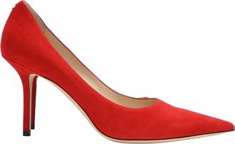 Jimmy Choo London Pointed-Toe Pumps in Red Suede