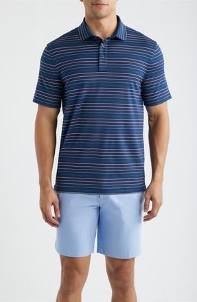 G/Fore Stripe Performance Golf Polo in Twilight /Baja at Nordstrom, Size Xx-Large