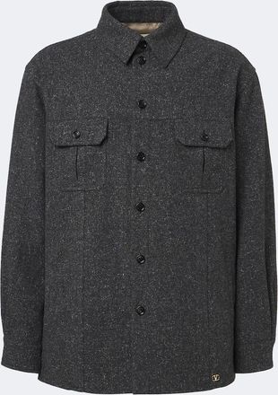 Valentino VLogo wool and silk-blend overshirt