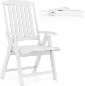 Costway Foldable Patio Chair All-Weather HDPE Outdoor Dining Chair-White