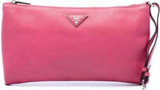 Prada Pre-owned Clutch Bag - Dames - Vintage Clutch - Roze - ONE Size - Leer - Vintage