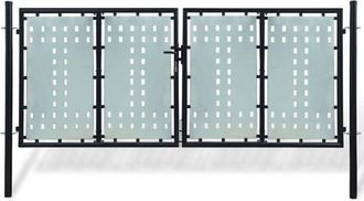 vidaXL Puerta De Valla De Jard&iacute;n Negra 300x175 Cm Vidaxl