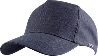 Wigens Mens Baseball Contemporary Cap In Navy Hopsack Linen