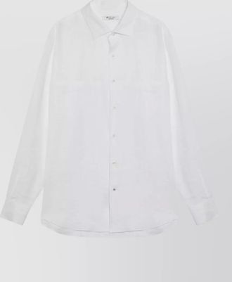 Loro Piana straight collar long sleeve mens shirt