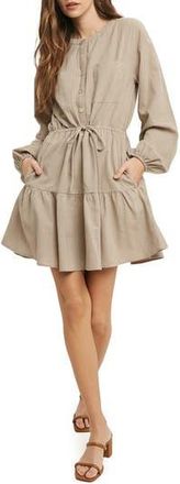 Wishlist Long Sleeve Minidress in Stone at Nordstrom Rack, Size Small/medium