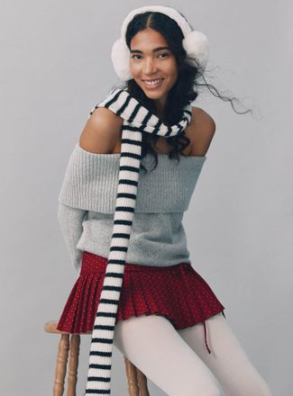 Twik Womens Pin dot pleated miniskirt