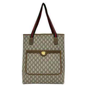 Gucci Pre-owned Tote Bags, female, Brown, Size: ONE SIZE Pre-owned Leather PVC Tote Bag