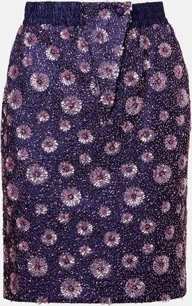 Jacques Wei Floral sequined pencil skirt