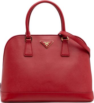 Prada Pre-owned Womens Galleria Top Handle Bag - Red Leather - One Size