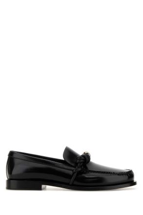 Jil Sander Black Leather Tangle Loafers