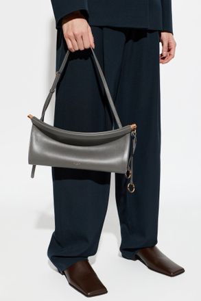 Alaia Shoulder Bag Le Click East West Medium, Womens, Grey