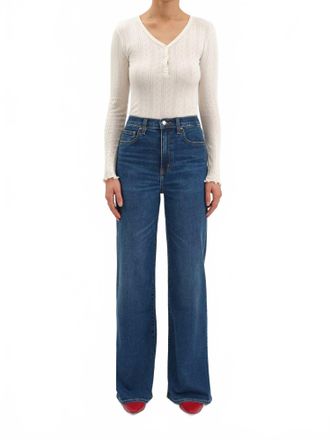 Daze Far Out High Rise Wide Leg Denim Jeans In Waterfall